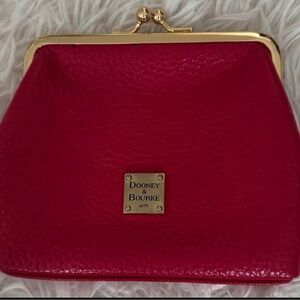 Dooney & Bourke Pebble Grain Large Framed Purse Leather With a Kiss Lock Closure